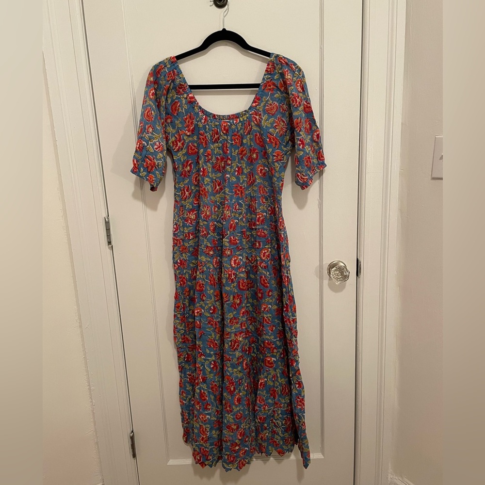 Flowy Blockprint Dress